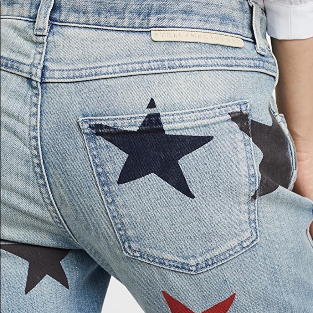 Stella McCartney Multi Color Star Print Jean Sz 25 - Picture 3 of 14
